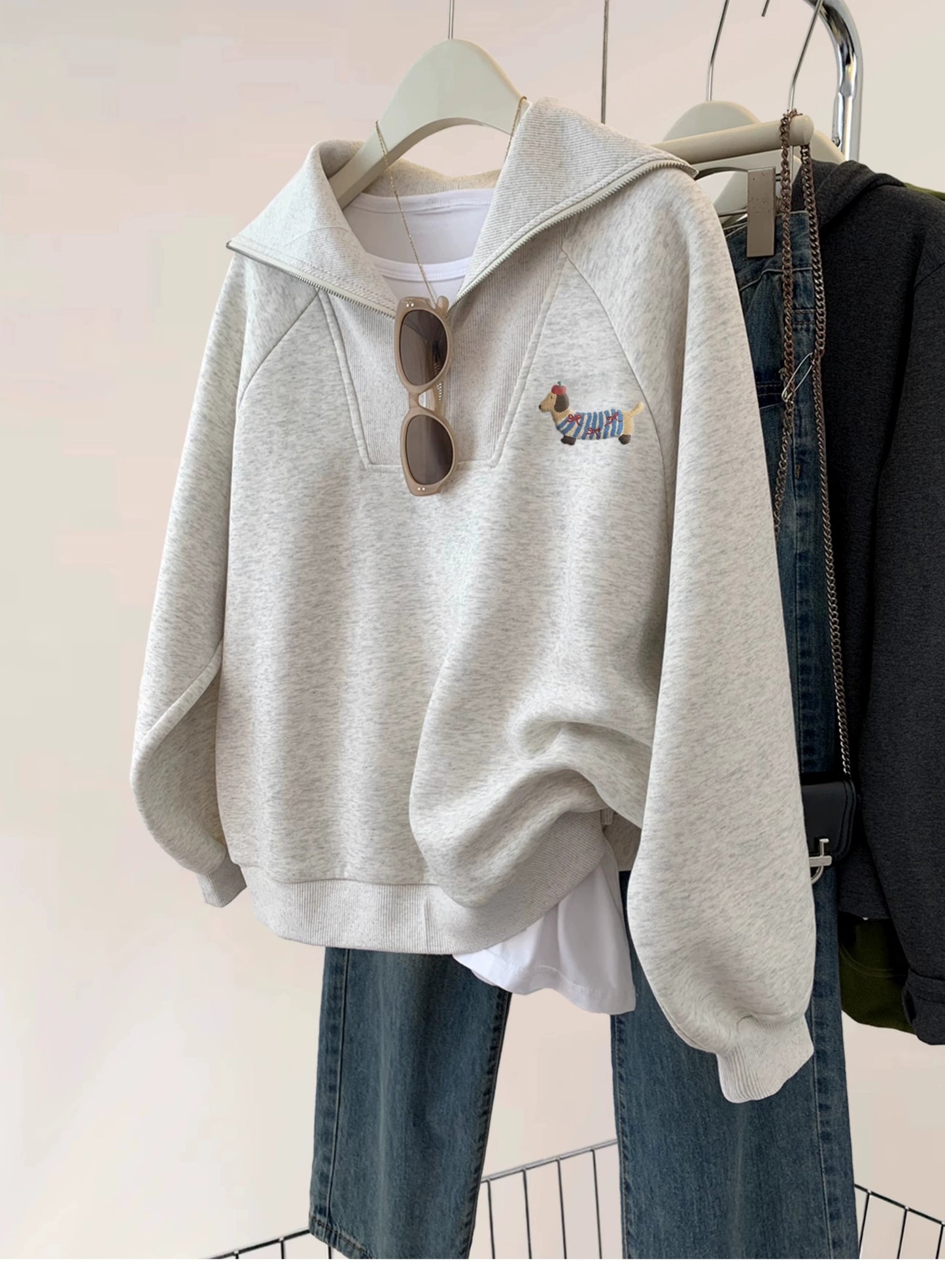 【tops】折り襟ファスナーパーカーG23907