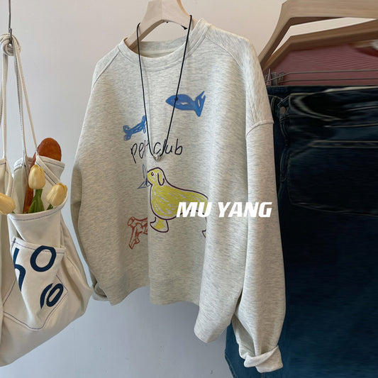 【tops】ゆったり落書き薄手パーカーG23909