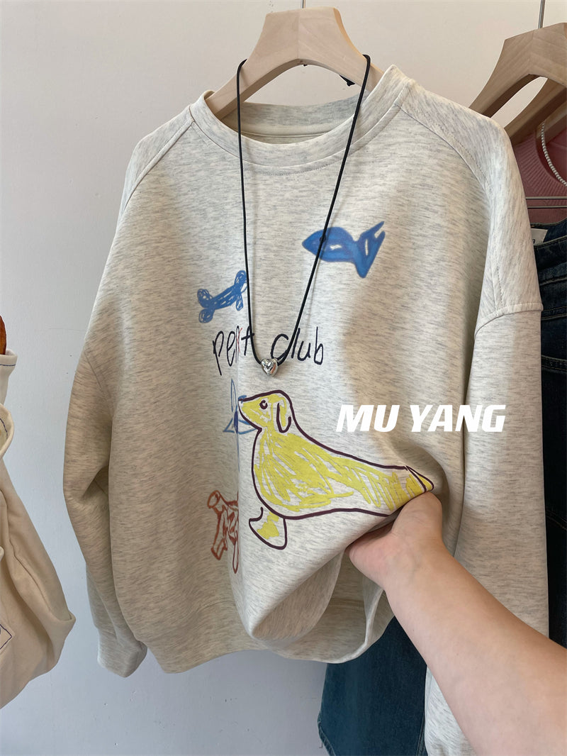 【tops】ゆったり落書き薄手パーカーG23909