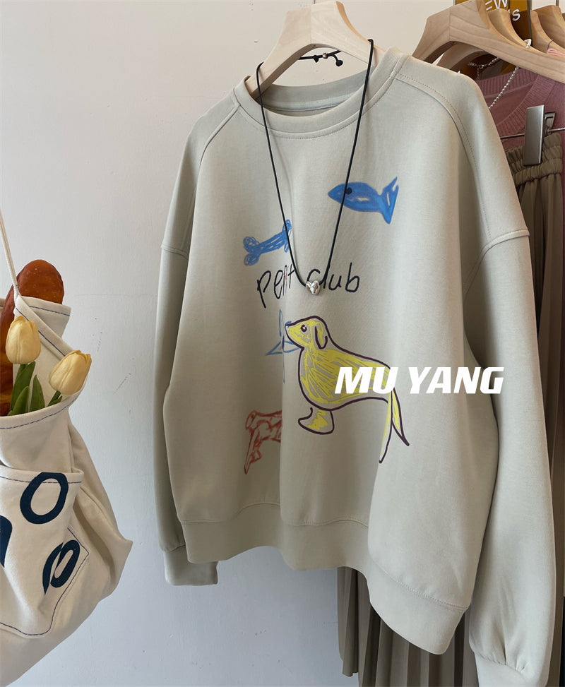 【tops】ゆったり落書き薄手パーカーG23909