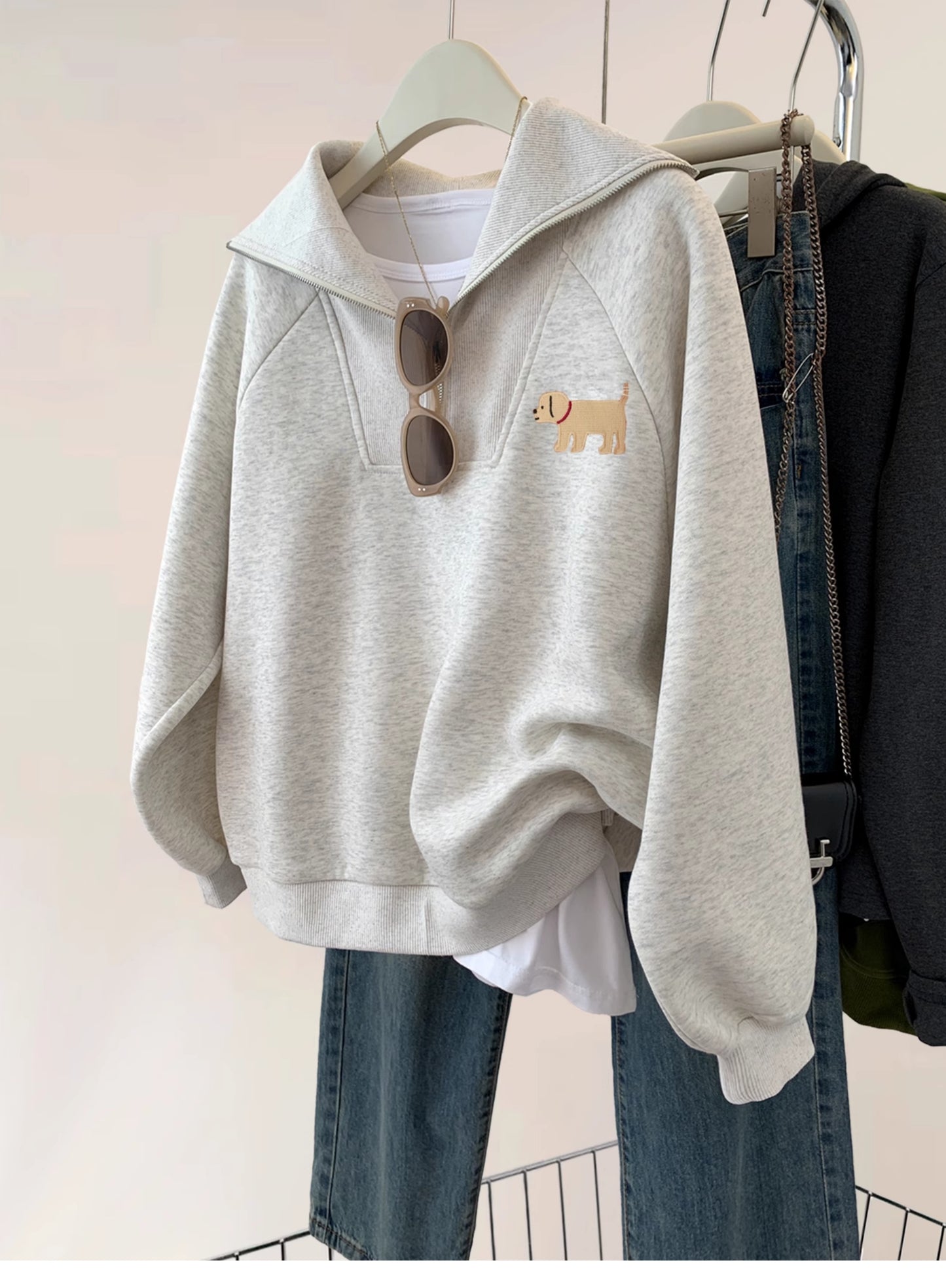 【tops】ゆったりファスナーパーカーG23910