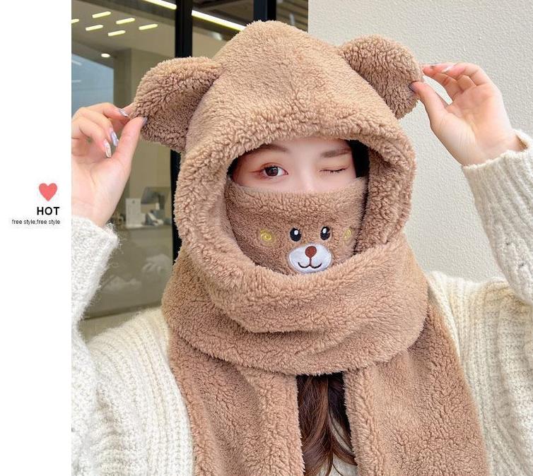 【小物】ふわふわ一体化帽子F8264