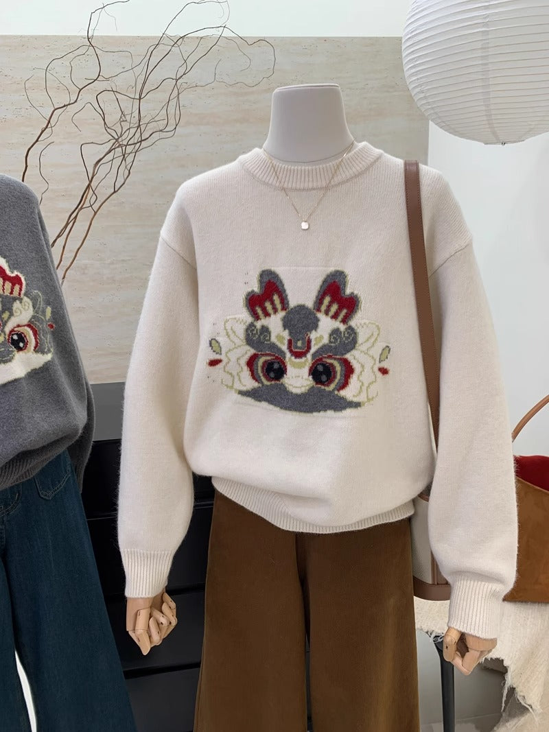 【tops】ラウンドネックニットセーターG23912