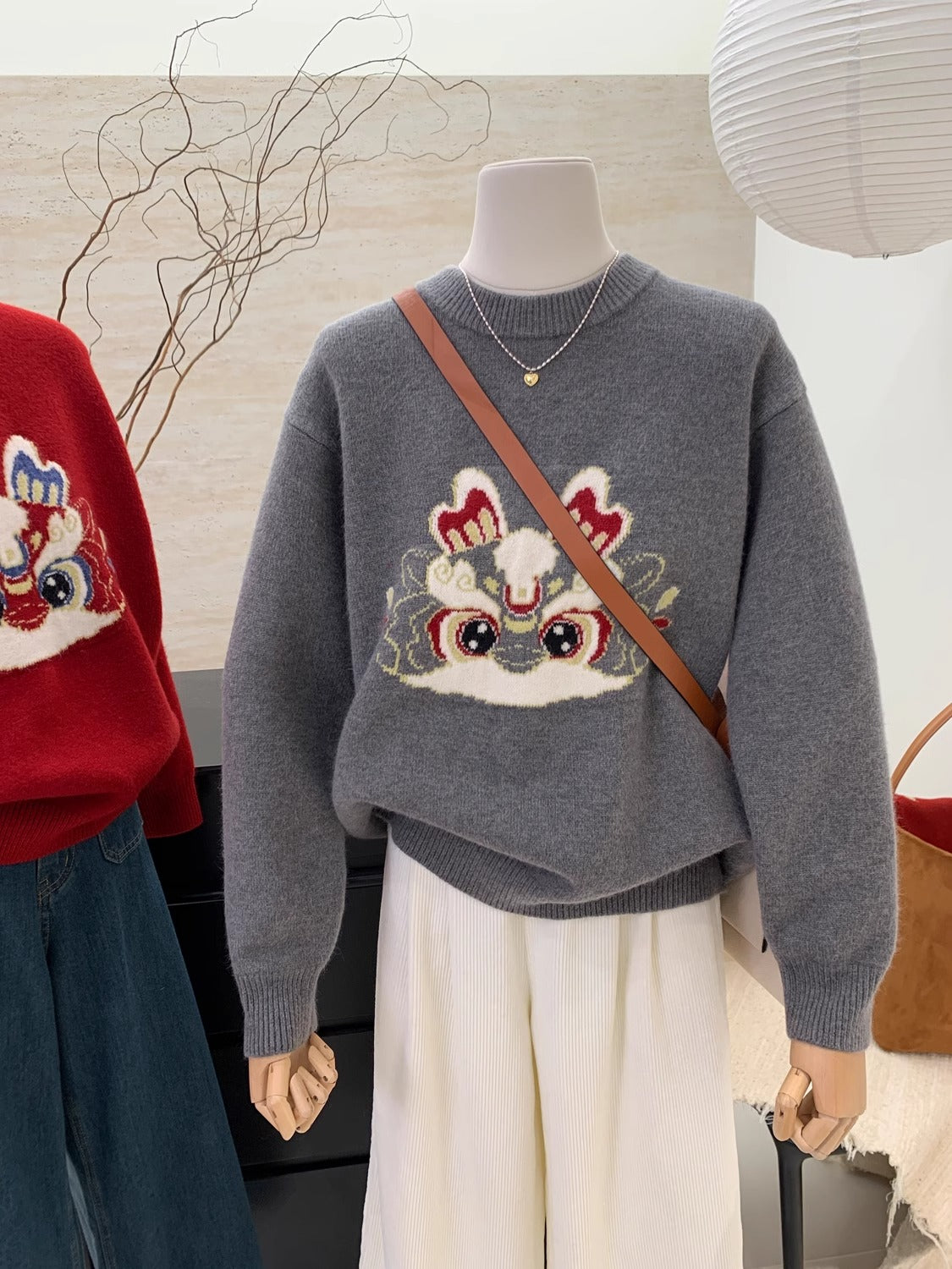 【tops】ラウンドネックニットセーターG23912