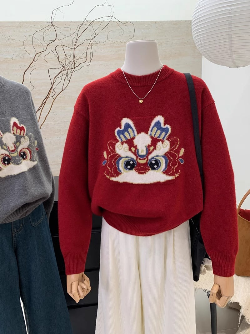 【tops】ラウンドネックニットセーターG23912