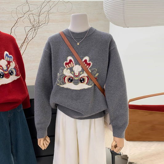 【tops】ラウンドネックニットセーターG23912