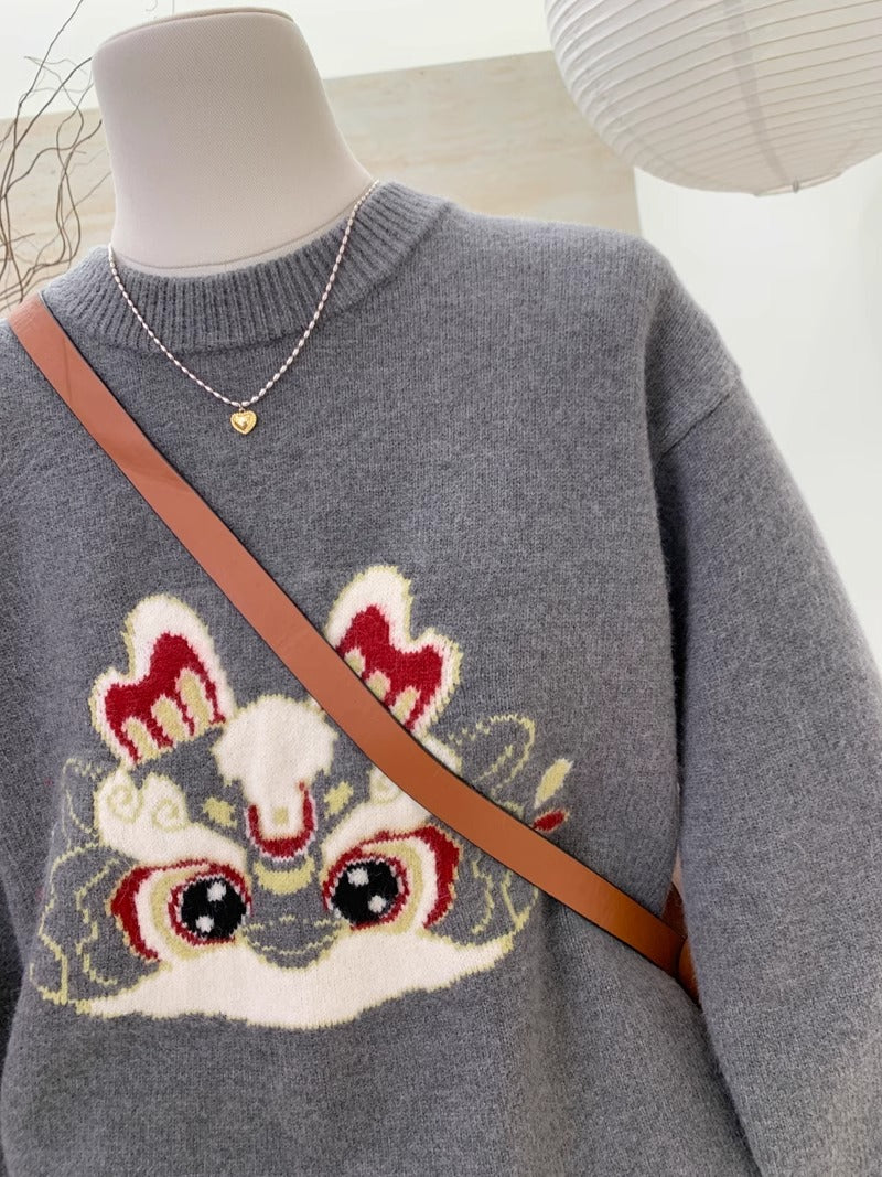 【tops】ラウンドネックニットセーターG23912