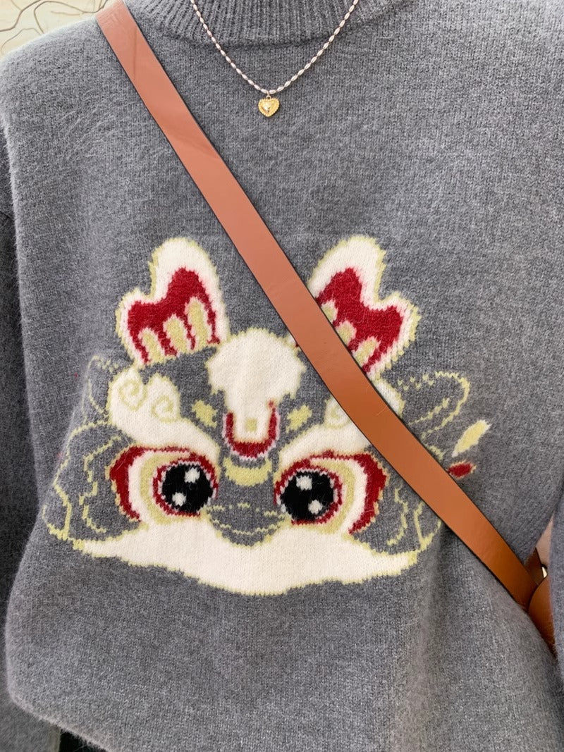 【tops】ラウンドネックニットセーターG23912