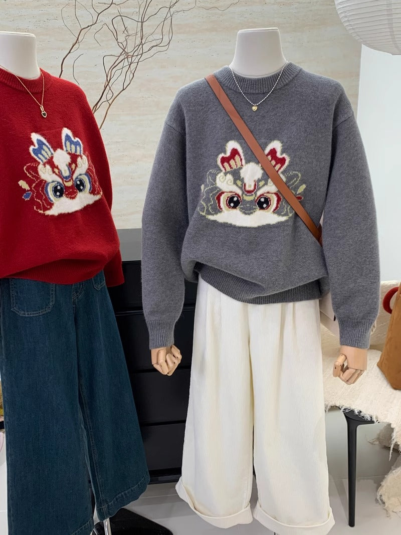 【tops】ラウンドネックニットセーターG23912