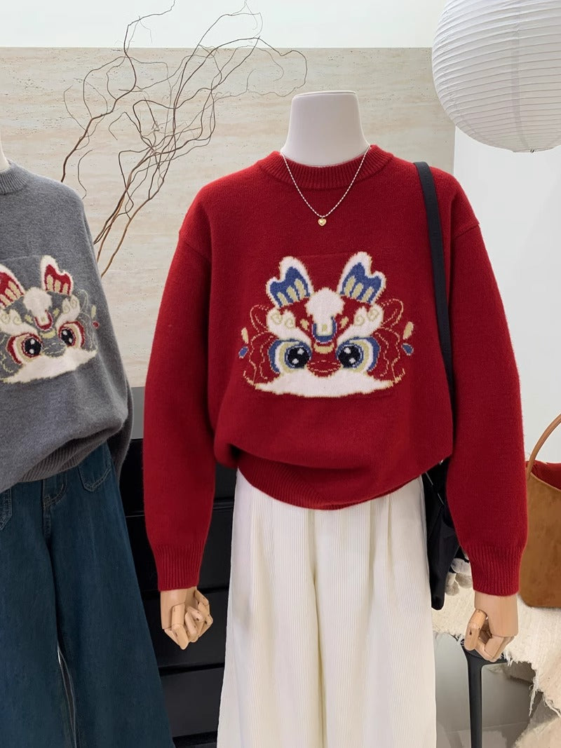 【tops】ラウンドネックニットセーターG23912