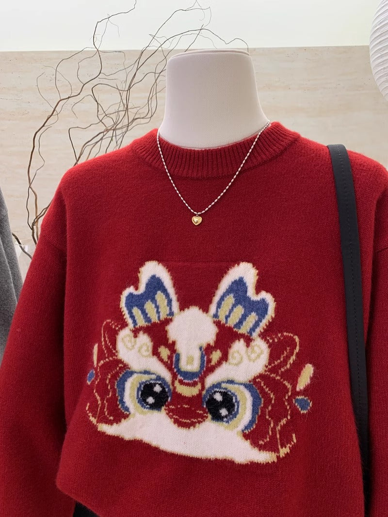 【tops】ラウンドネックニットセーターG23912