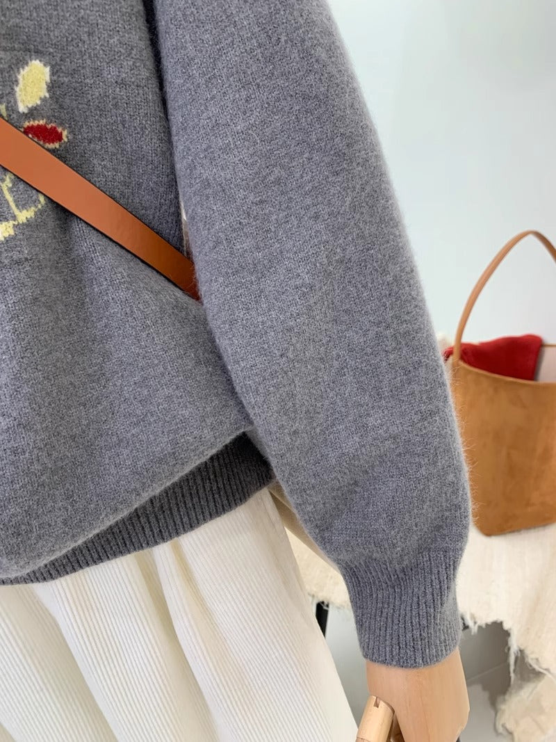 【tops】ラウンドネックニットセーターG23912