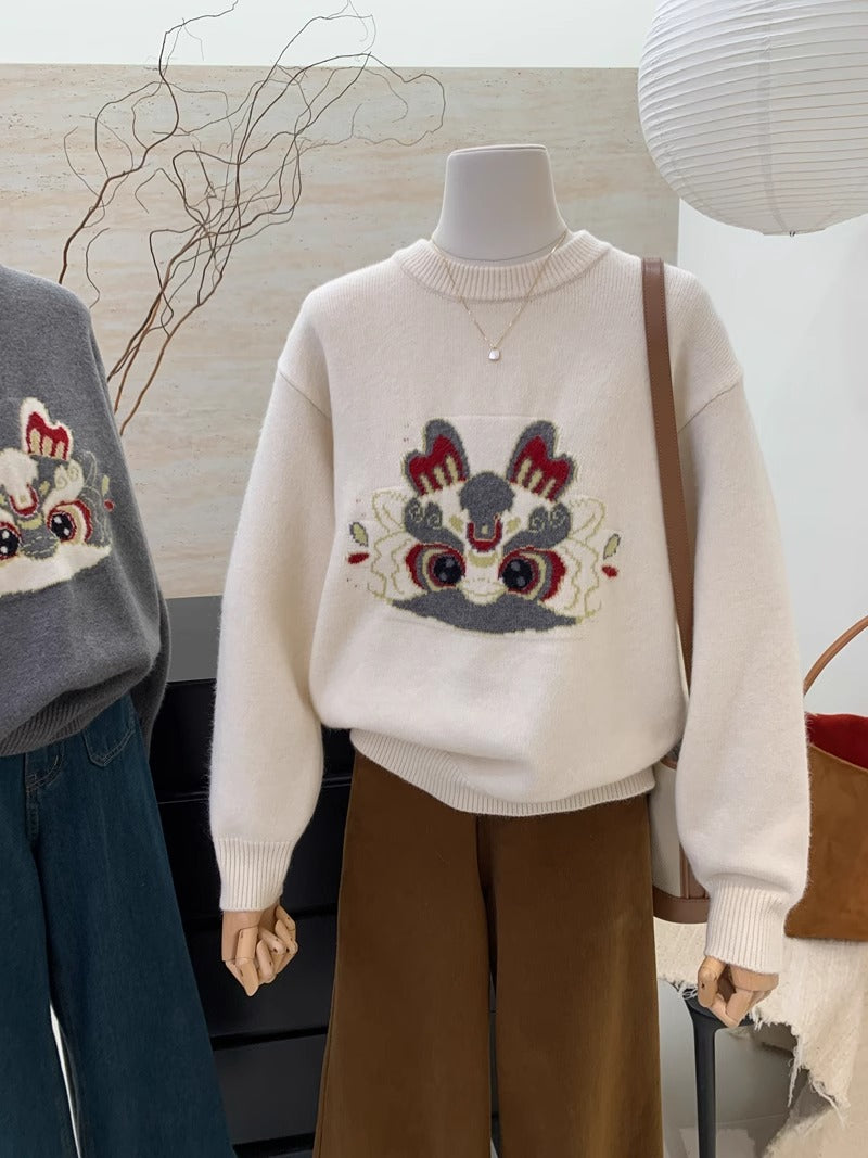 【tops】ラウンドネックニットセーターG23912