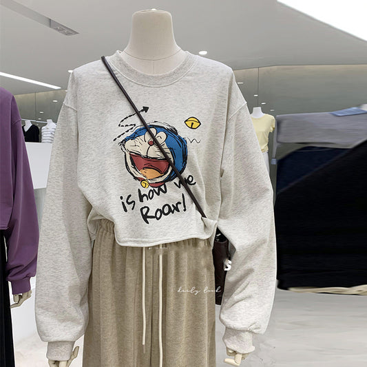 【tops】ラウンドネック長袖パーカーG23915