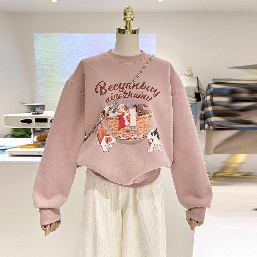 【tops】裏起毛厚手カートゥーンパーカーG23917