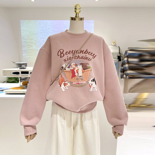 【tops】裏起毛厚手カートゥーンパーカーG23917