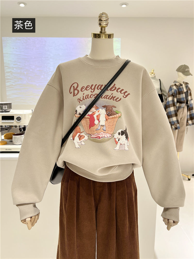 【tops】裏起毛厚手カートゥーンパーカーG23917