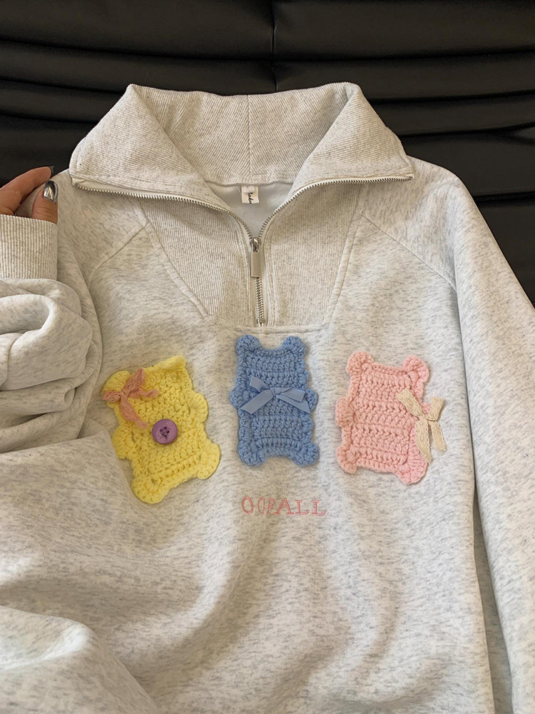 【tops】ファスナー長袖パーカーG23919