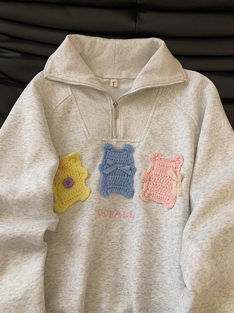 【tops】ファスナー長袖パーカーG23919