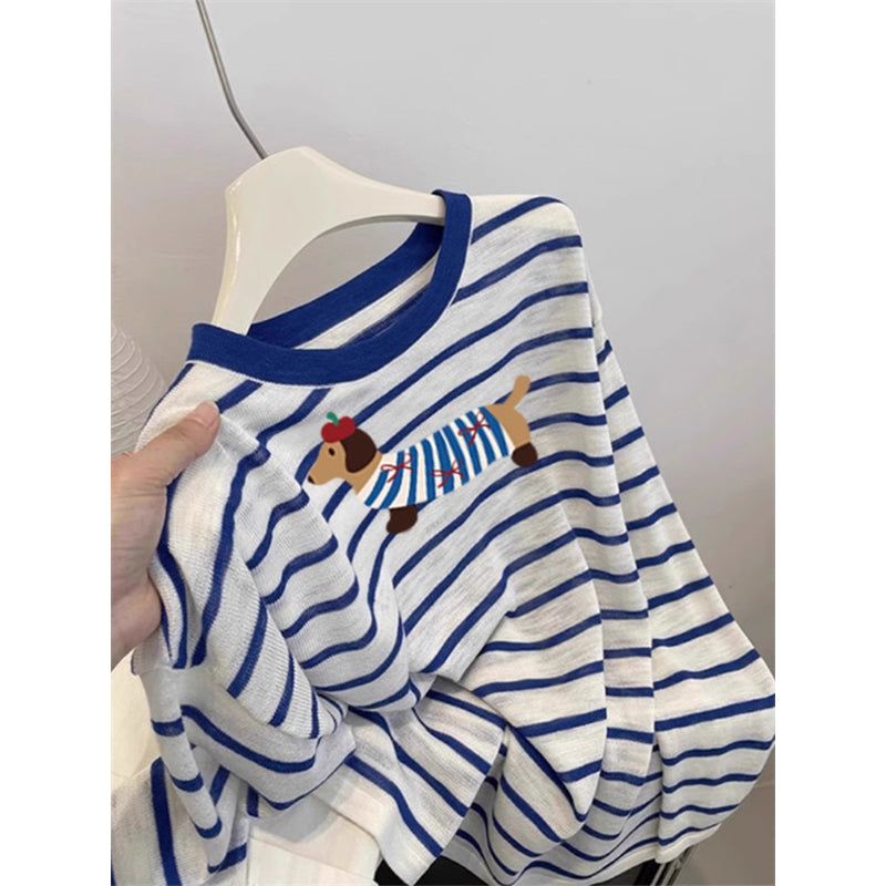 【tops】ストライプ柄長袖TシャツG23920