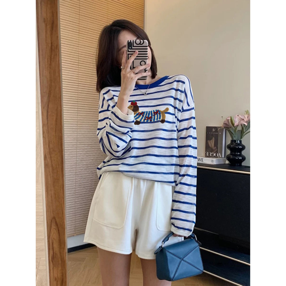 【tops】ストライプ柄長袖TシャツG23920