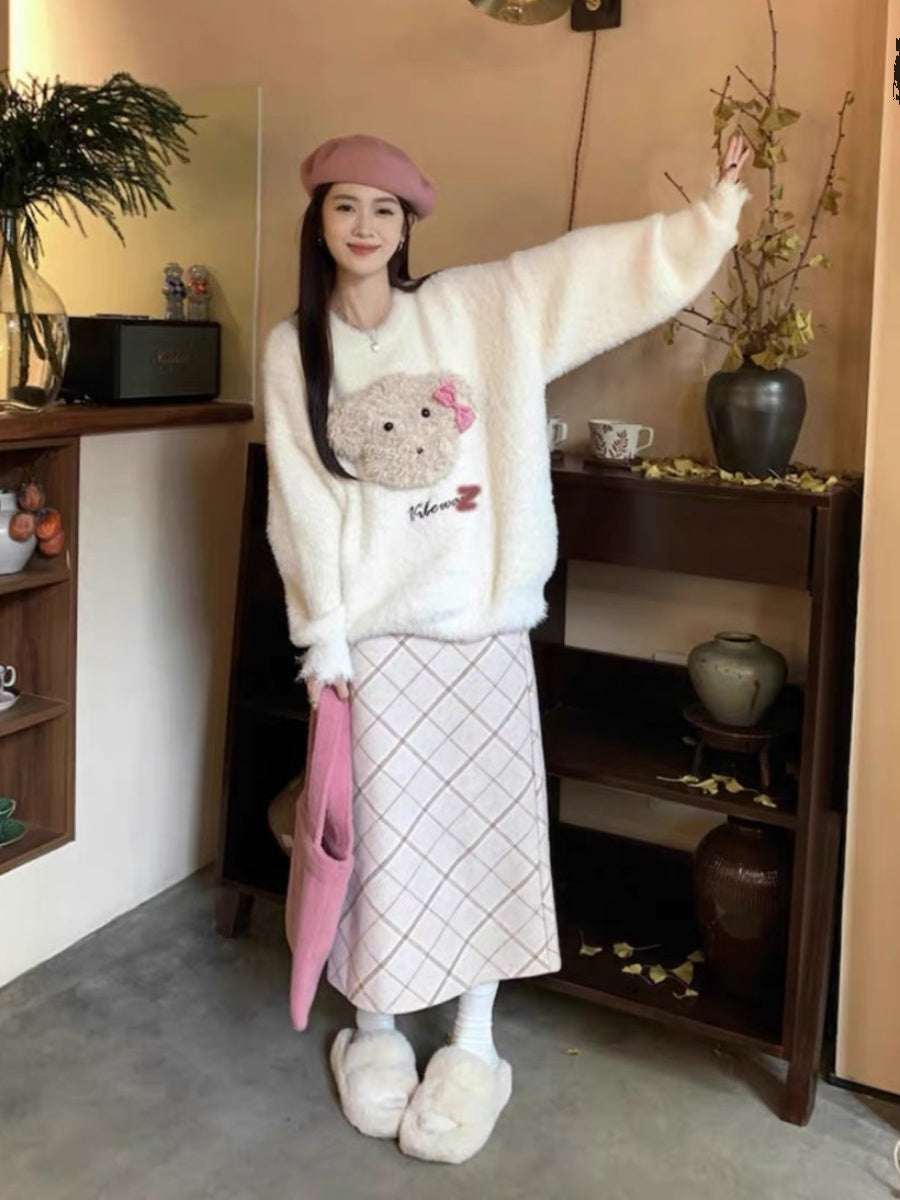 【tops】クマ柄長袖秋冬パーカーG23925