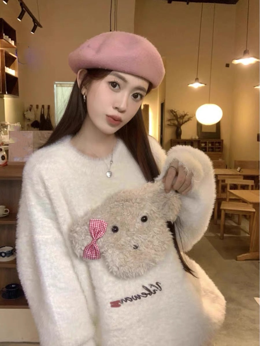 【tops】クマ柄長袖秋冬パーカーG23925