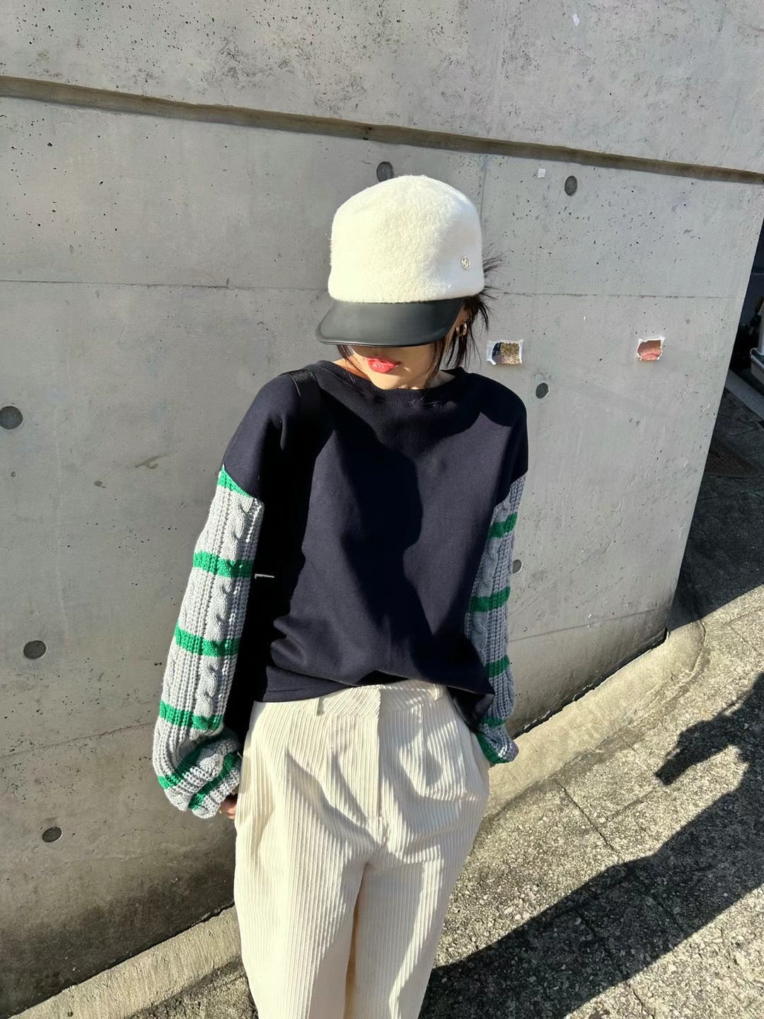 【Tops】切り替え長袖プルオーバーG23956