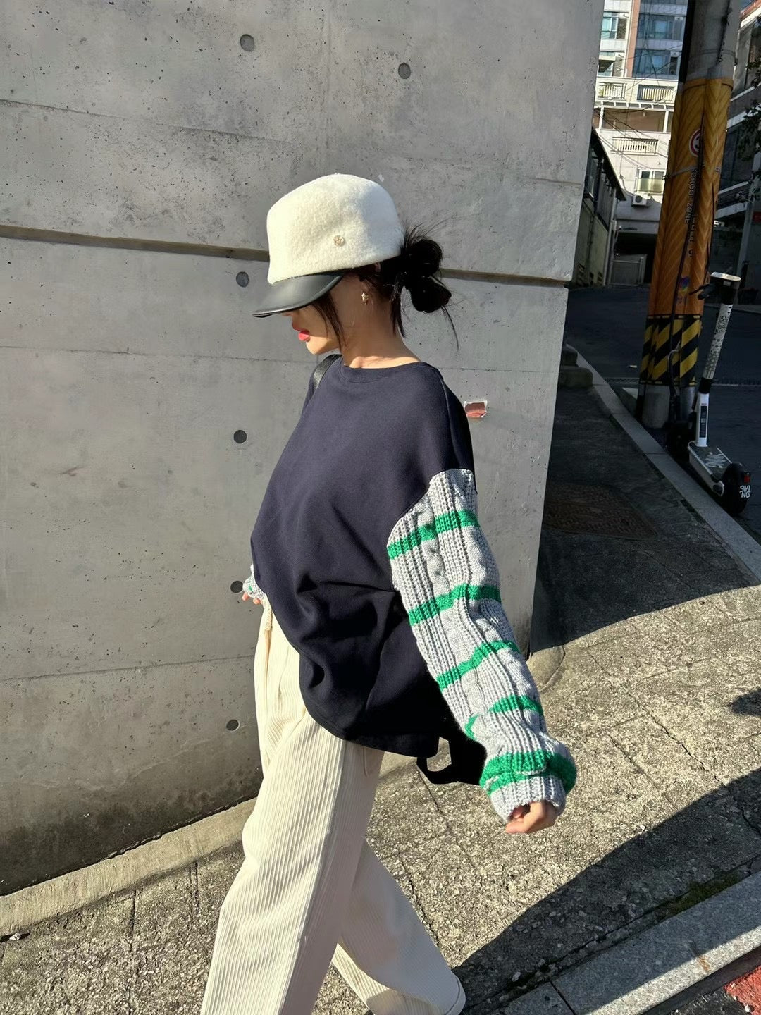 【Tops】切り替え長袖プルオーバーG23956