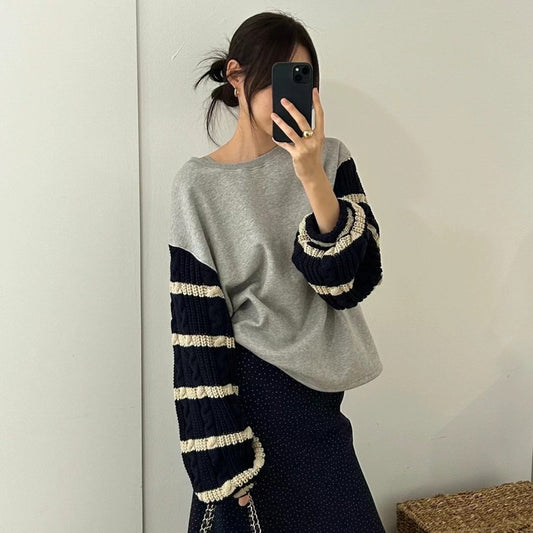 【Tops】切り替え長袖プルオーバーG23956