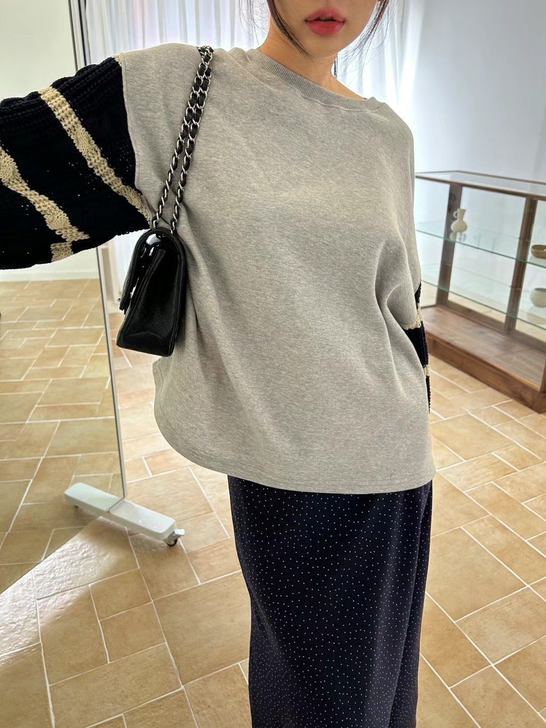 【Tops】切り替え長袖プルオーバーG23956
