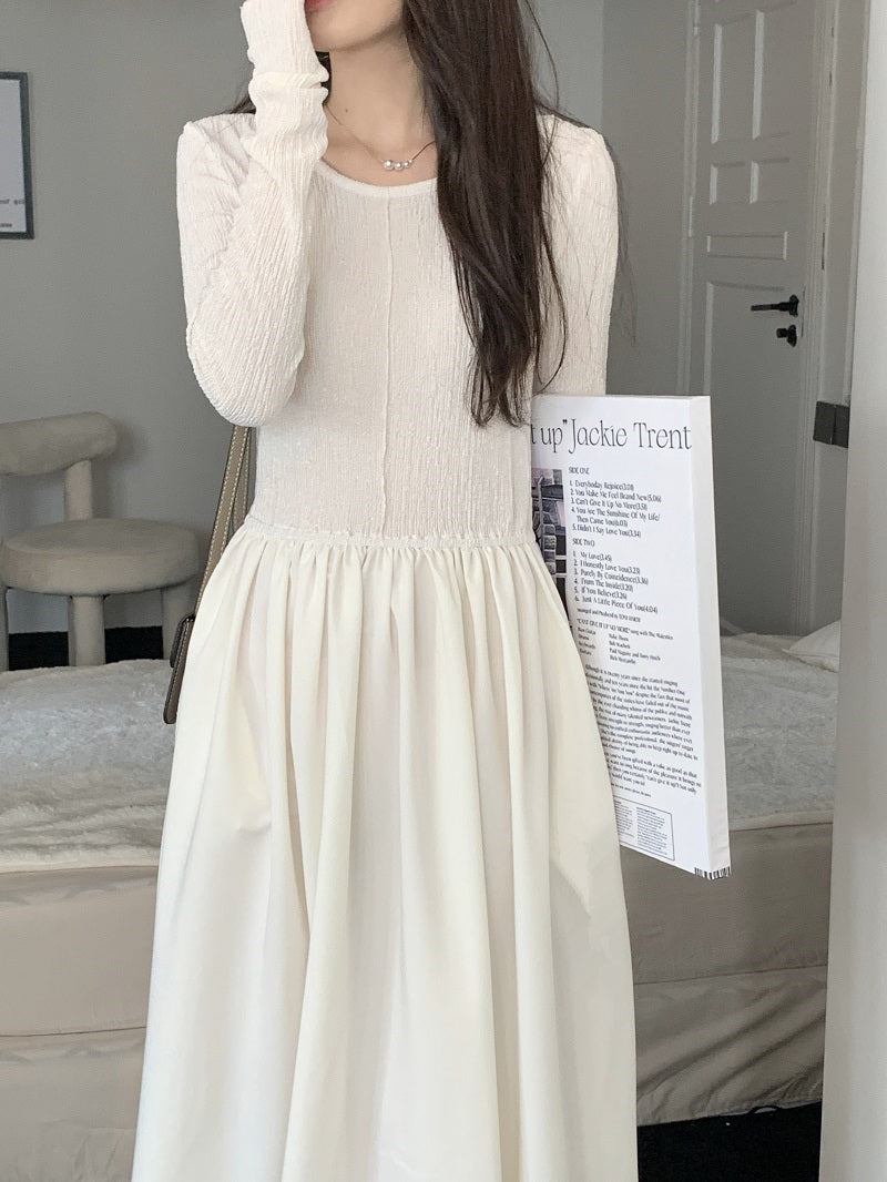 【dress】ラウンドネック長袖ワンピースG23999