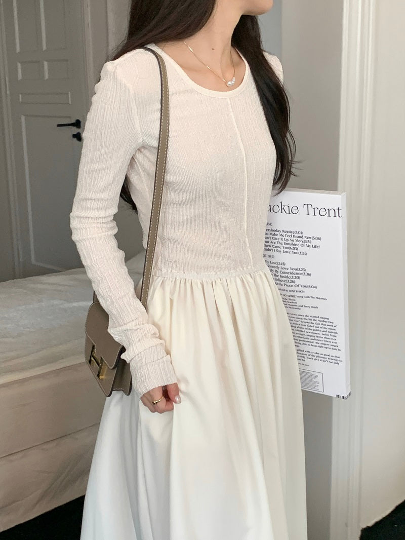 【dress】ラウンドネック長袖ワンピースG23999