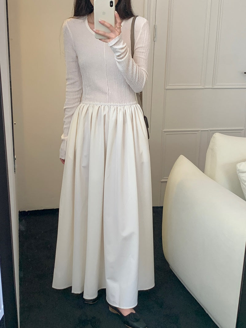 【dress】ラウンドネック長袖ワンピースG23999