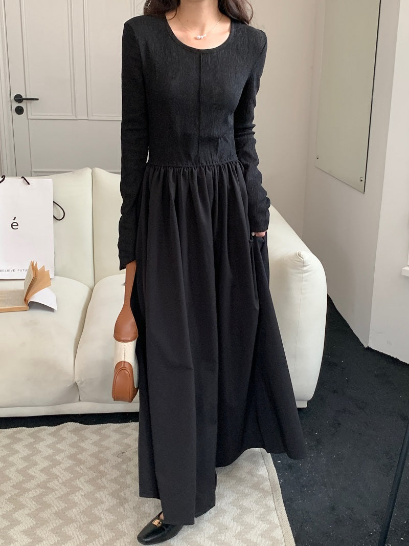 【dress】ラウンドネック長袖ワンピースG23999