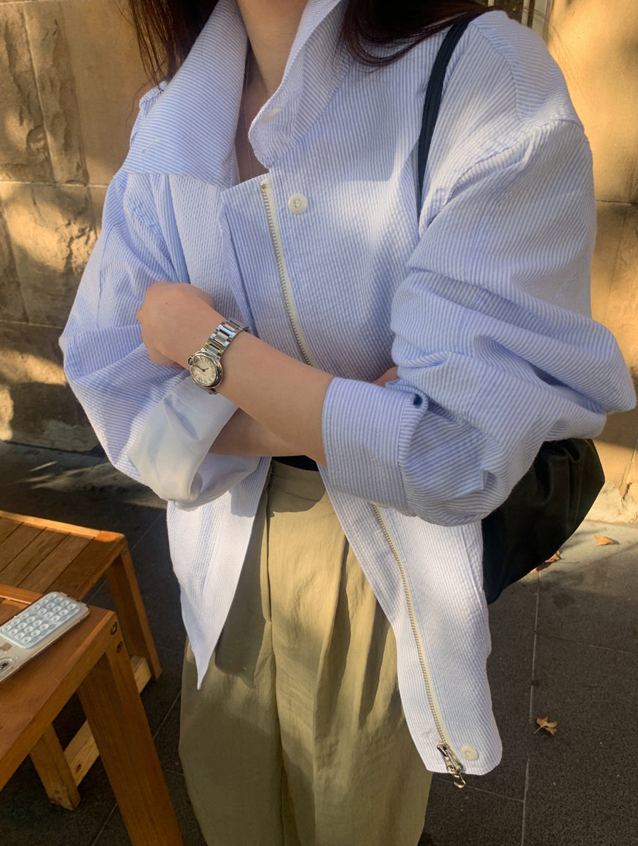 【outer】長袖ファスナーシャツコートG24000