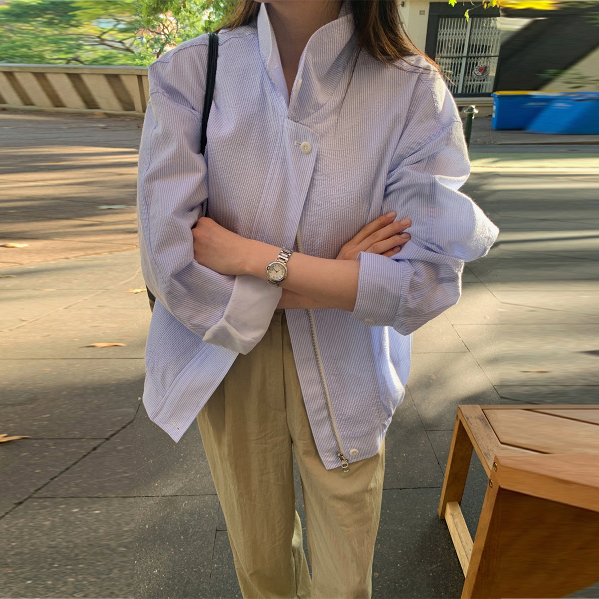 【outer】長袖ファスナーシャツコートG24000