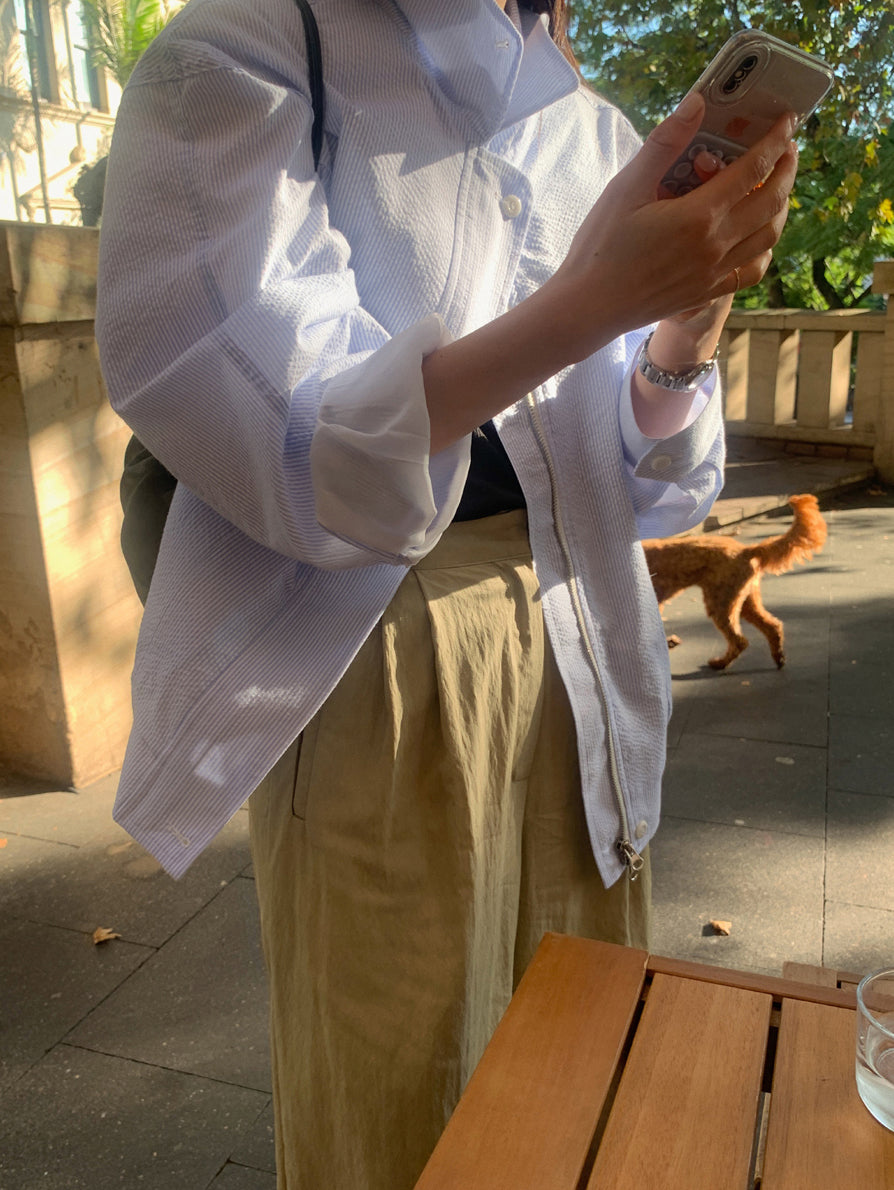 【outer】長袖ファスナーシャツコートG24000