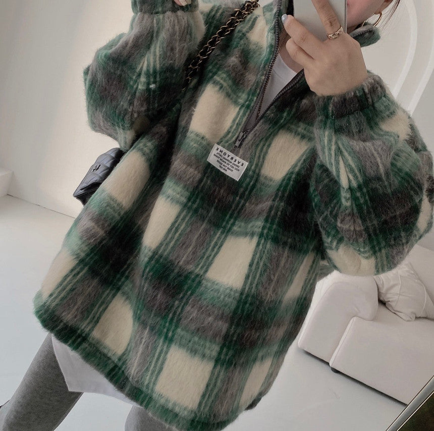 【tops】長袖秋冬ラシャ生地パーカーG24002