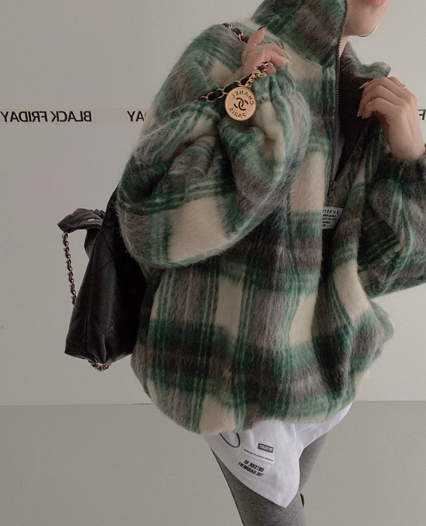 【tops】長袖秋冬ラシャ生地パーカーG24002