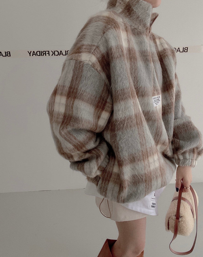 【tops】長袖秋冬ラシャ生地パーカーG24002