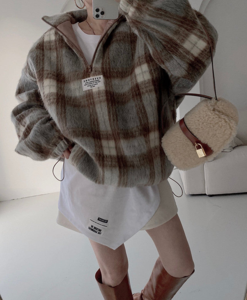 【tops】長袖秋冬ラシャ生地パーカーG24002