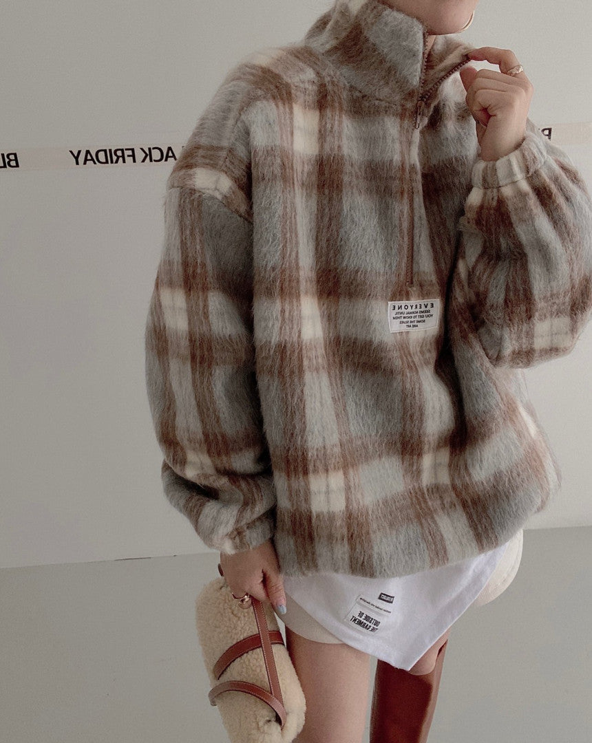 【tops】長袖秋冬ラシャ生地パーカーG24002