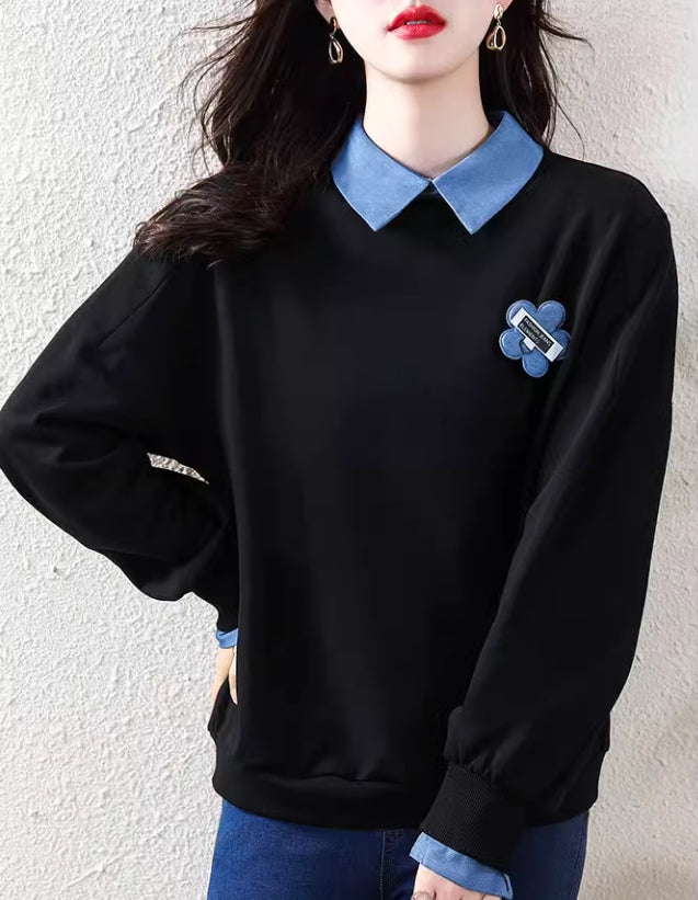 【tops】偽二つ切り替えパーカーG24003