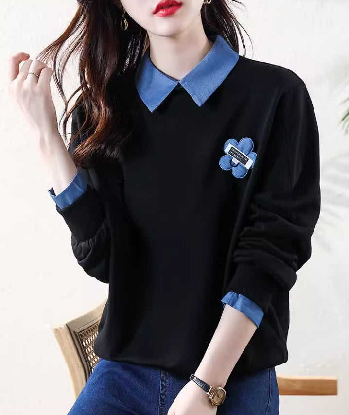 【tops】偽二つ切り替えパーカーG24003