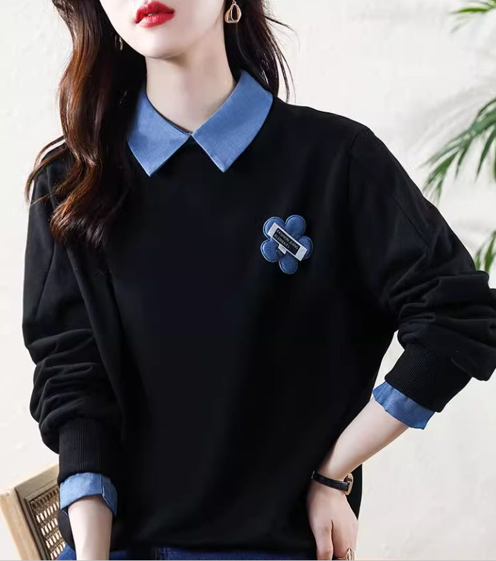 【tops】偽二つ切り替えパーカーG24003