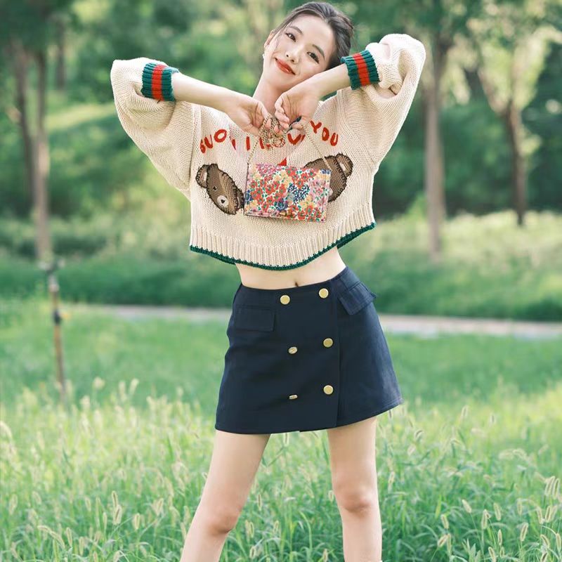 【tops】ラウンドネックニットセーターG24013