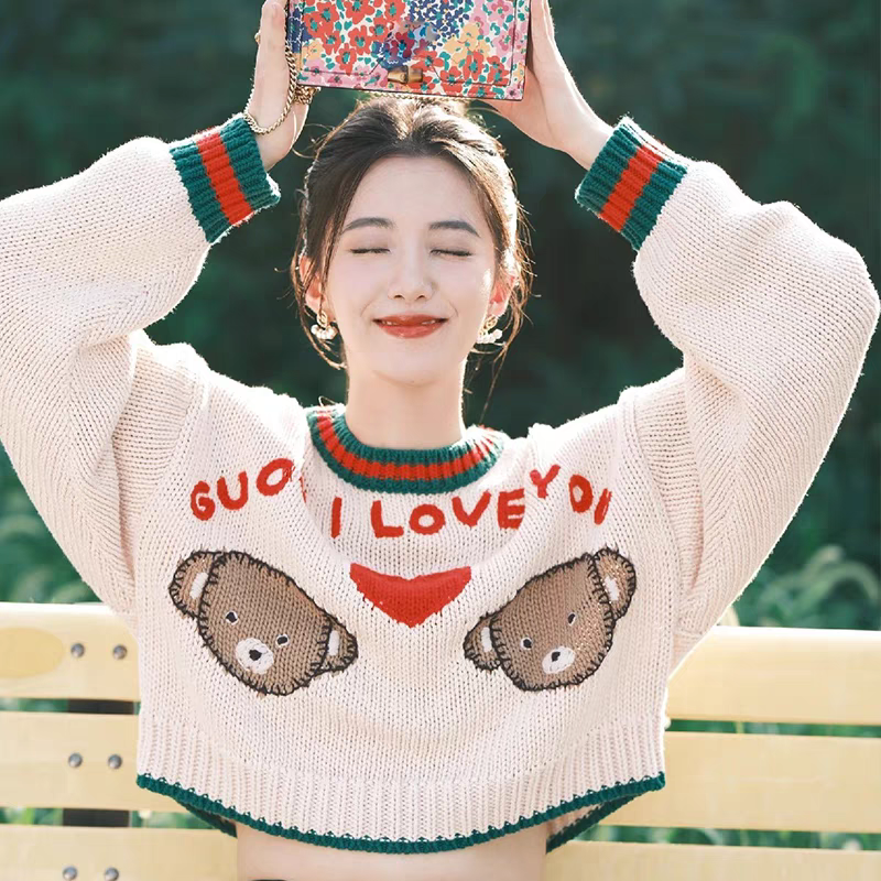 【tops】ラウンドネックニットセーターG24013