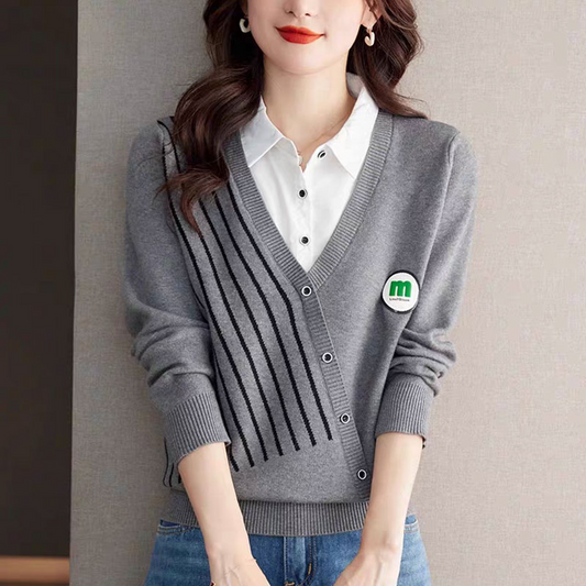 【tops】偽二つ切り替えニットG24014