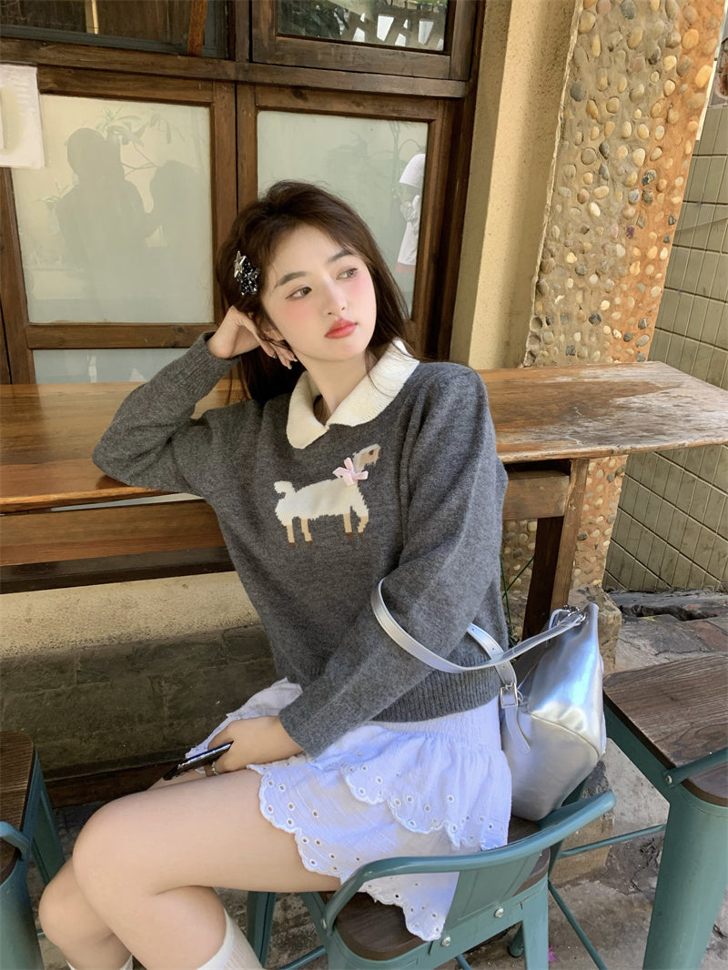 【tops】長袖ニットセーターG24015